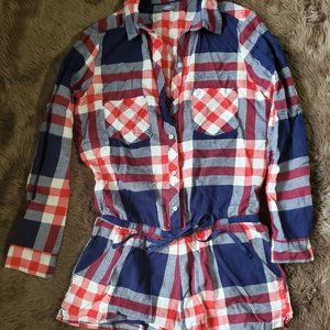 Aerie Flannel Lounge / Pajama Romper